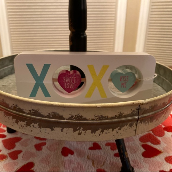 Valentine’s Day Tier Tray Decor, XOXO Wood Sign, Sweet Love & Kiss Me Wood Sign - Picture 14 of 16